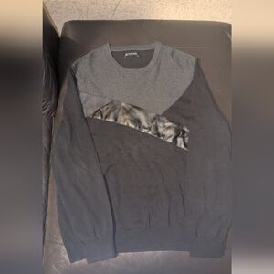 INC International Concepts Black and Gray Crewneck Sweater
